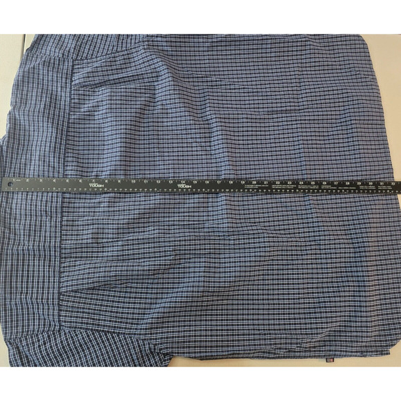 Wrangler Button Down Shirt Men's 2XL Blue Plaid Cool River Cotton Short Sleeve - Picture 8 of 14
